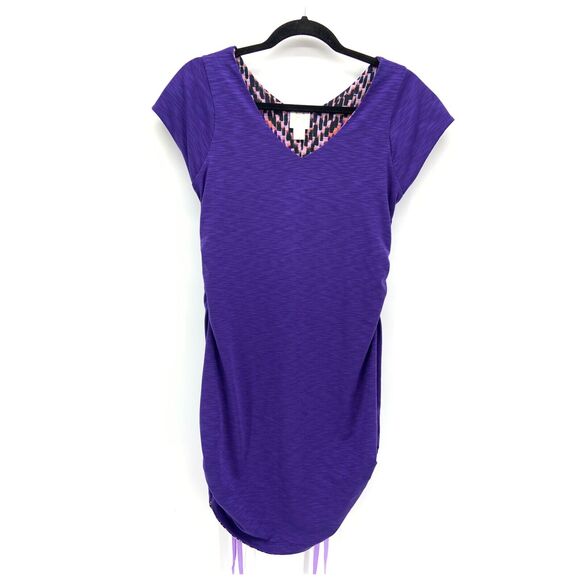 NWT Title Nine Matahari Dress Reversible Purple Jersey Knit Size S Preppy Active - Picture 2 of 9